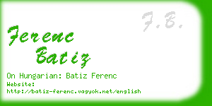 ferenc batiz business card